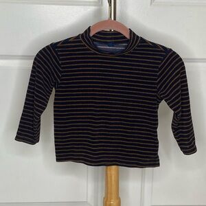 Uniqlo 3-4 Blue Brown Striped Shirt